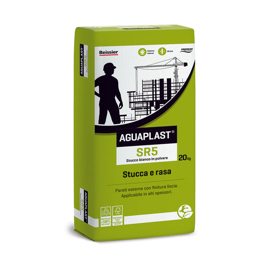 SR5, stucco per esterni liscio bianco | Aguaplast